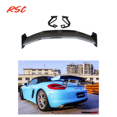 Rear Dry Carbon Fiber RS Style Spoiler for Porsche Cayman 718 Boxster 981 987 Rear Wing