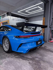High Quality RSC Dry Carbon Fiber Track Racing Rear Wing Trunk 3PCS Set for Porsche 911 992 Carrera 2019-2025