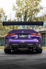 DRO Style Dry Carbon Fiber Rear Wing Spoiler for BMW G87 M2 G82 M4 Auto Racing Rear Trunk Spoiler Body Kit