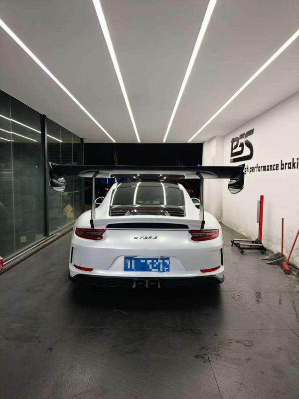 Real Dry Carbon Fiber Track Racing Wing Spoiler for porsche 911 991 GT3RS Two Kinds of Side Plate Selection