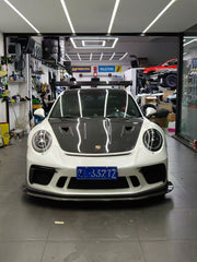 Real Dry Carbon Fiber Track Racing Wing Spoiler for porsche 911 991 GT3RS Two Kinds of Side Plate Selection