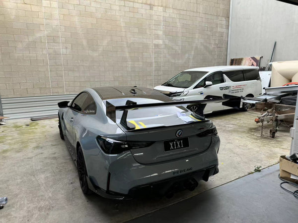 VERUS UCW Style Dry Carbon Fiber High‑Mount GT Rear Wing Spoiler For BMW G82 M4