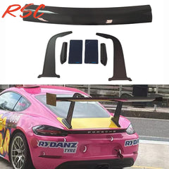 RSC Dry Carbon Fiber Racing Wing for Porsche 718 Rear Spoiler Trunk Wing