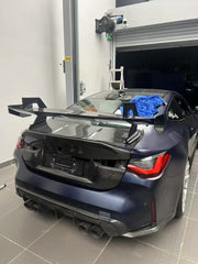Dry carbon fiber racing wing GT4 style spoiler for G82 M4 G80 M3 G87 M2