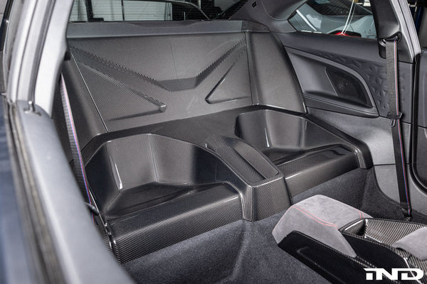 Prepreg Dry Carbon Fiber Rear Seat Delete Two Choices for BMW G87 M2 Racing Interior Trim Light Weight Rear Seat Delete Kit