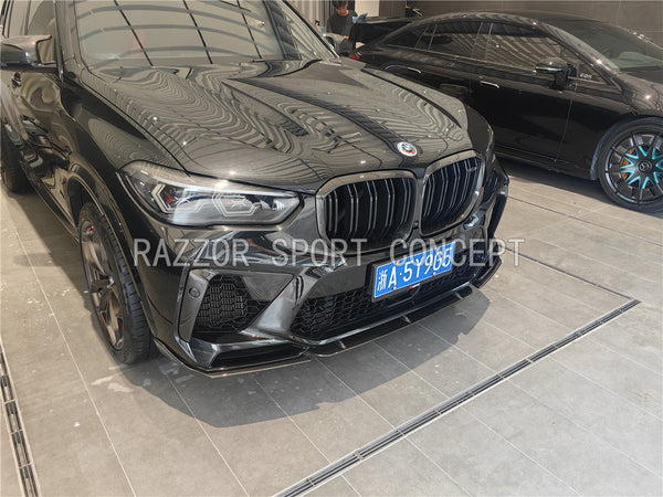 F95 X5M carbon fiber front bumper trims