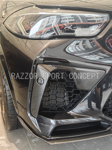 F95 X5M carbon fiber front bumper trims