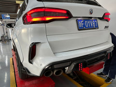 F95 X5M rear fog lights trims dry carbon quality