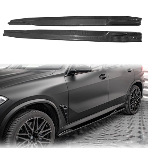 Dry carbon side skirts for F95 X5M Maxton side panel perfect fitment