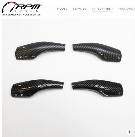 Model 3 & Y Turn Signal Stalk Covers - Carbon Fiber Variety*