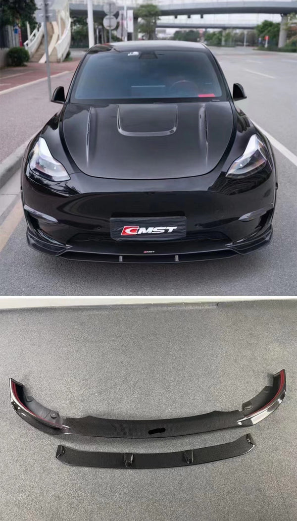 RPMtesla`S Supplier CMS carbon front lip for Tesla Model Y perfect fitment