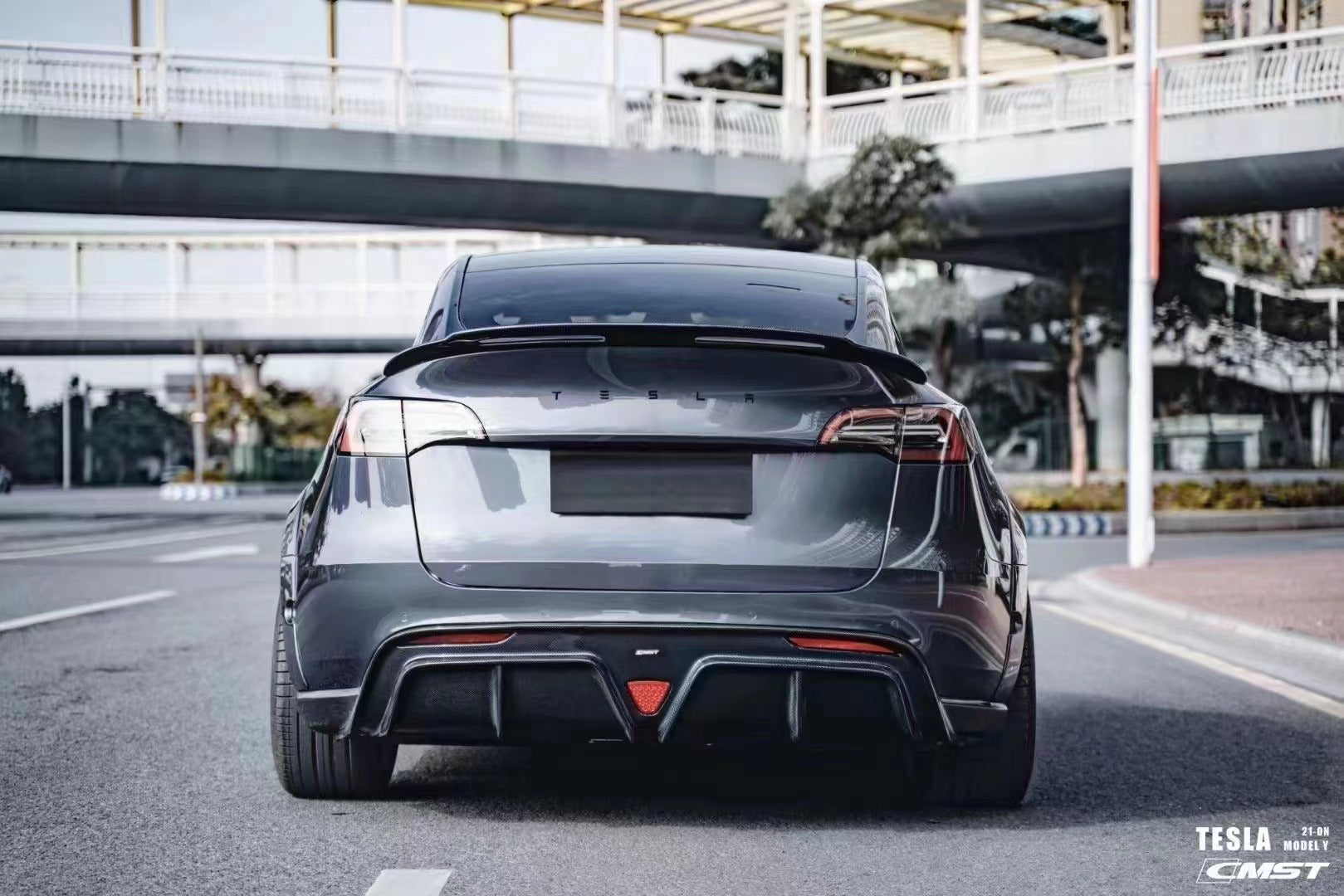 RPMtesla`S Supplier CMS V2 carbon fiber rear diffuser for  tesla MODEL Y