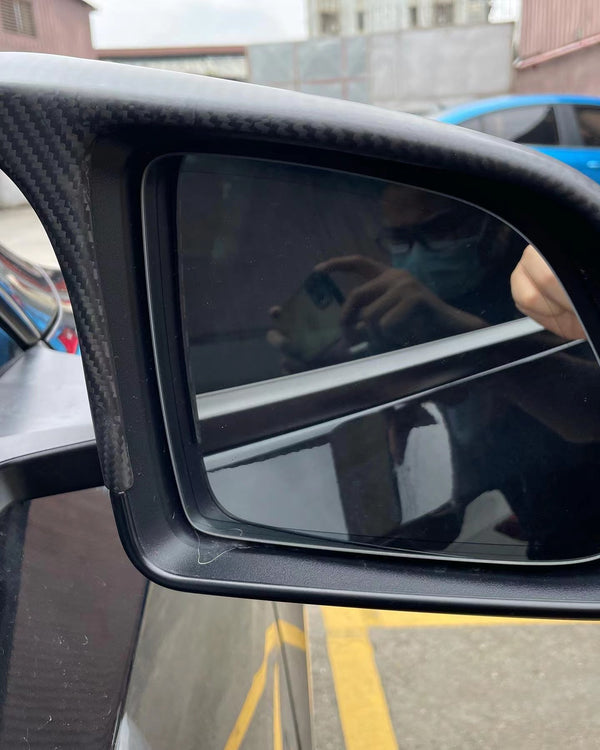 Real dry carbon Tesla M-style add on mirror caps for model Y matte and glossy options