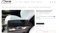 Model 3 & Y dry carbon Armrest and AC cover. Real dry carbon quality not Plastic.