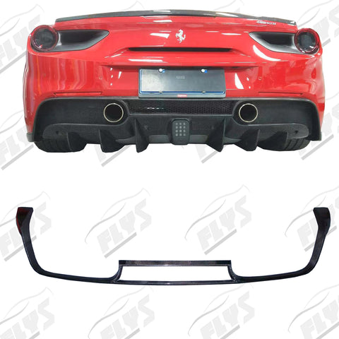 Carbon Fiber rear  Bumper diffuser trim  For Ferrari 488 GTB