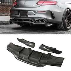 carbon fiber PSM style body kit rear diffuser for W205 C63 AMG