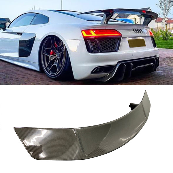 V-shaped carbon fiber rear bumper spoiler R8 V10 2017-2019