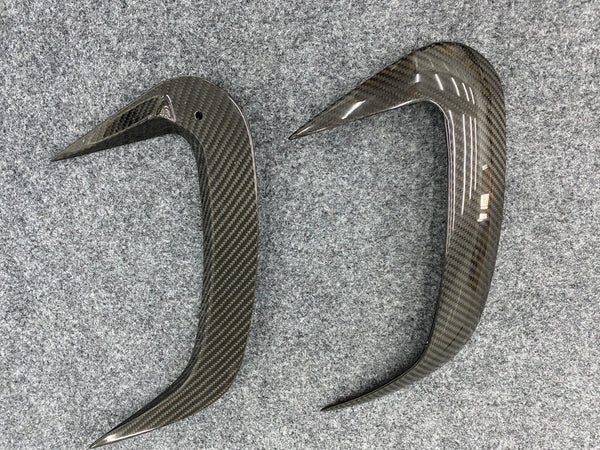 Dry carbon fiber rear bumper fins for W167 GLE350 GLE450