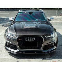 Darwin  PRO Black Sails Style Carbon Fiber transparent hood bonnet For RS6 S6 A6