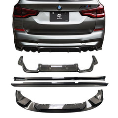3D style carbon fiber front lip side skirts rear diffuser for F97 X3M