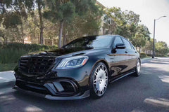 B Style Carbon Fiber Bumper Vents Front Lip Diffuser Body Kit For S Class W222 S63 S65 2018+
