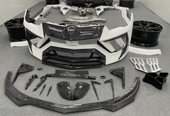 MSY style forged carbon fiber front bumper side skirts rear bumper wing hood for URUS