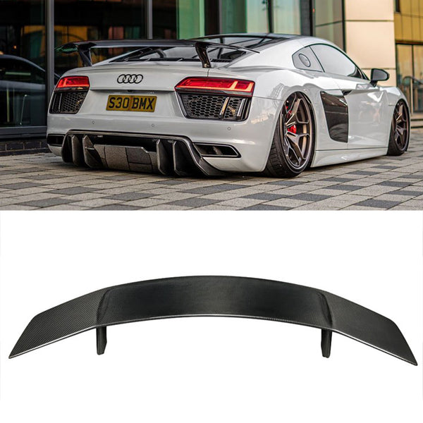 V style Carbon fiber rear wing spoiler for R8 V10 2017-2019