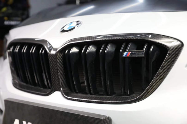 dry Carbon Fiber BMW M2C Competition Car Front Kidney Grille Covers for M2C