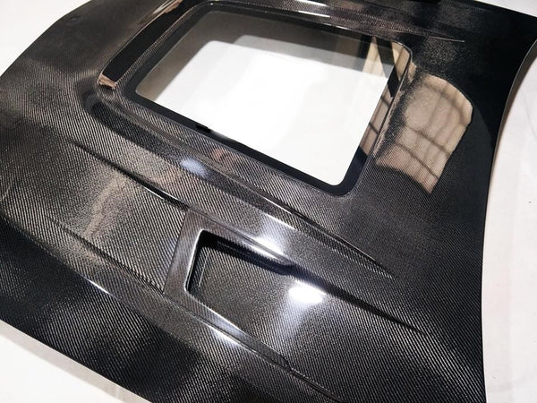 IMP style carbon fiber Transparent hood bonnet for W205 C-class sedan coupe 2 door 4 doors