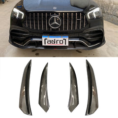 Dry carbon fiber front bumper fins for W167 GLE350 GLE450