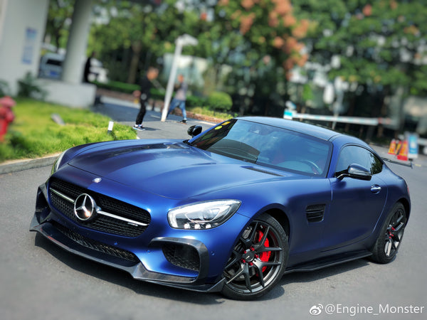carbon fiber front lip side skirts rear diffuser spoiler for AMG GTS  RENNTECH