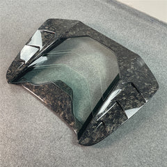 Carbon fiber glass rear trunk for Ferrari 488 MS design glass window transparant carbon trunk