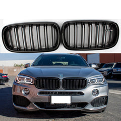 Carbon fiber 2-slat front grille for X5 F15 X6 F16 2015 2016 2017 2018