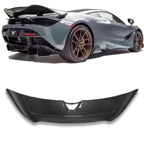 V style carbon fiber rear trunk wing for McLaren 720s spoiler