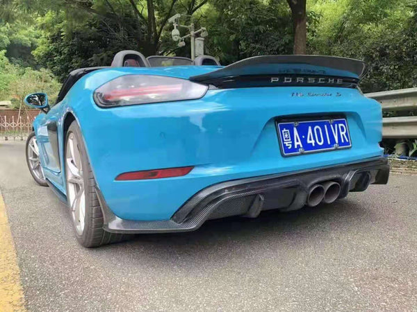 Carbon fiber front lip side skirt rear diffuser spoier for porsche cayman 718