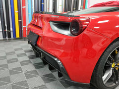 Carbon Fiber rear  Bumper diffuser trim  For Ferrari 488 GTB