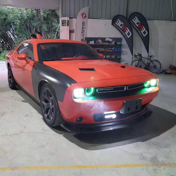 Carbon fiber front lip, side skirts, rear diffuser for dodge challenger front splitter