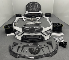 MSY style forged carbon fiber front bumper side skirts rear bumper wing hood for URUS