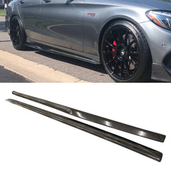 carbon fiber PSM style side skirts for W205 C63 AMG 15+