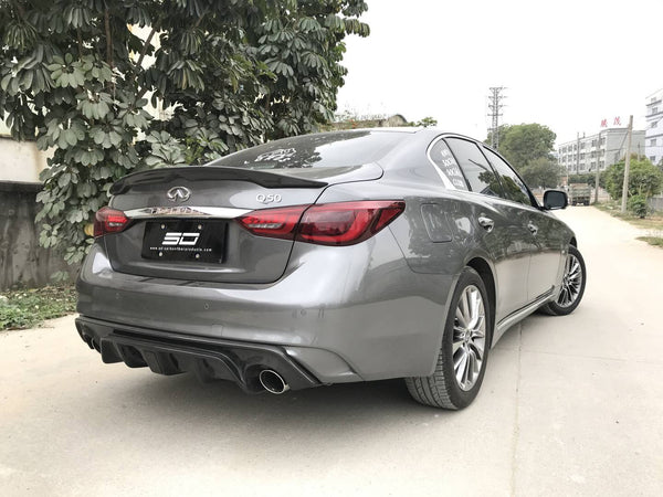 Infiniti Q50 Q50L carbon fiber front lip rear diffuser side skirts wing/trunk spoiler facelift 2018-2019