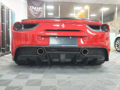 Carbon Fiber rear  Bumper diffuser trim  For Ferrari 488 GTB