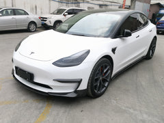 RPMtesla`S Supplier CMST style carbon firber front lip side skirts rear diffuser spoiler for Tesla model 3 carbon kit
