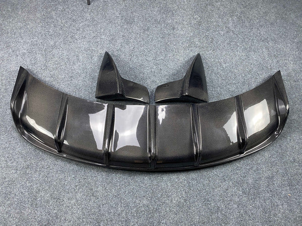 Revezport real carbon rear diffuser +carbon corners for TESLA MODEL 3