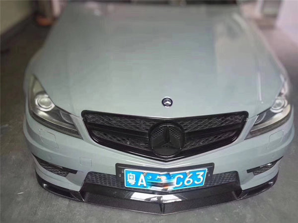 C grade W204 C63 AMG modified carbon fiber front lip