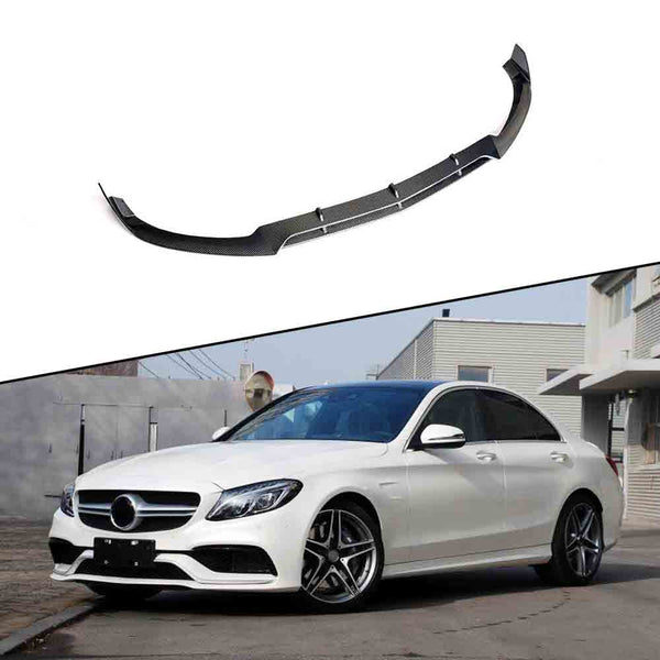 BS Style Carbon Fiber  Front Bumper  Lip for Benz w205 C43 C63 AMG  coupe sedan