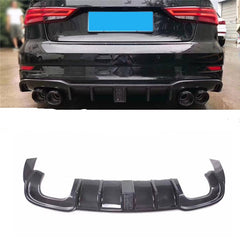Carbon Fiber Rear Bumper Lip Diffuser with LED Lamp for A3 Sline S3 RS3 Sedan 2017 -2019