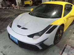 PD style half carbon fiber car bumpers for Ferrari 458 carbon hood front lip rear diffuser  side skirts