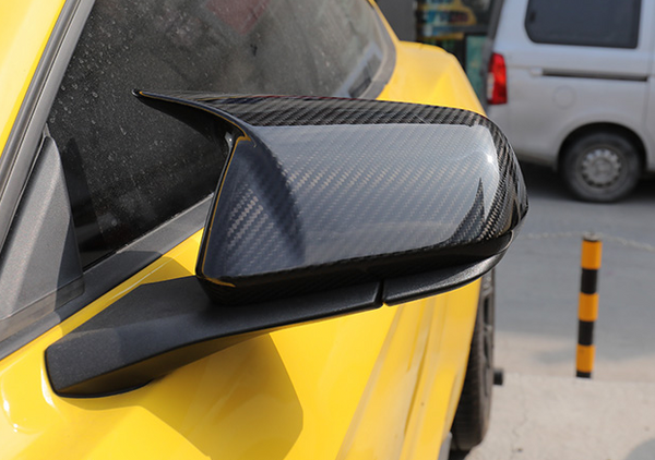 Style dry carbon fiber mirror cover For Ford Mustang 2015 - 2020