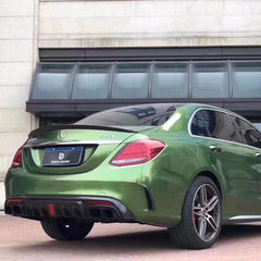 BS carbon fiber front lip rear diffuser for W205 c63 c43 c200 c250 coupe LED diffuser