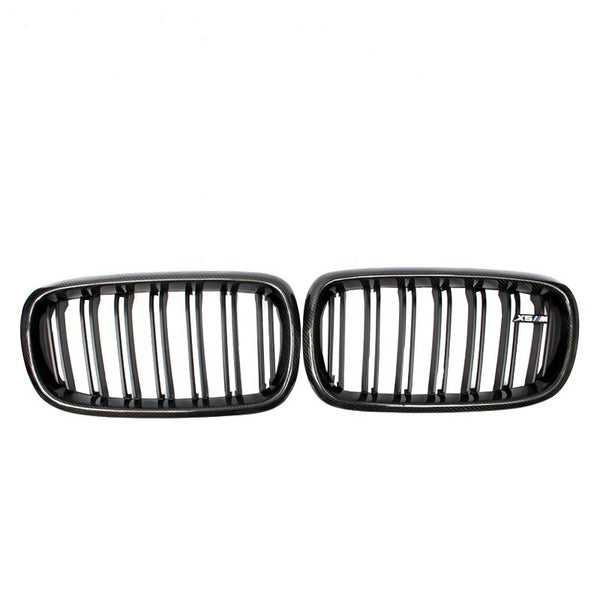 Carbon fiber 2-slat front grille for X5 F15 X6 F16 2015 2016 2017 2018